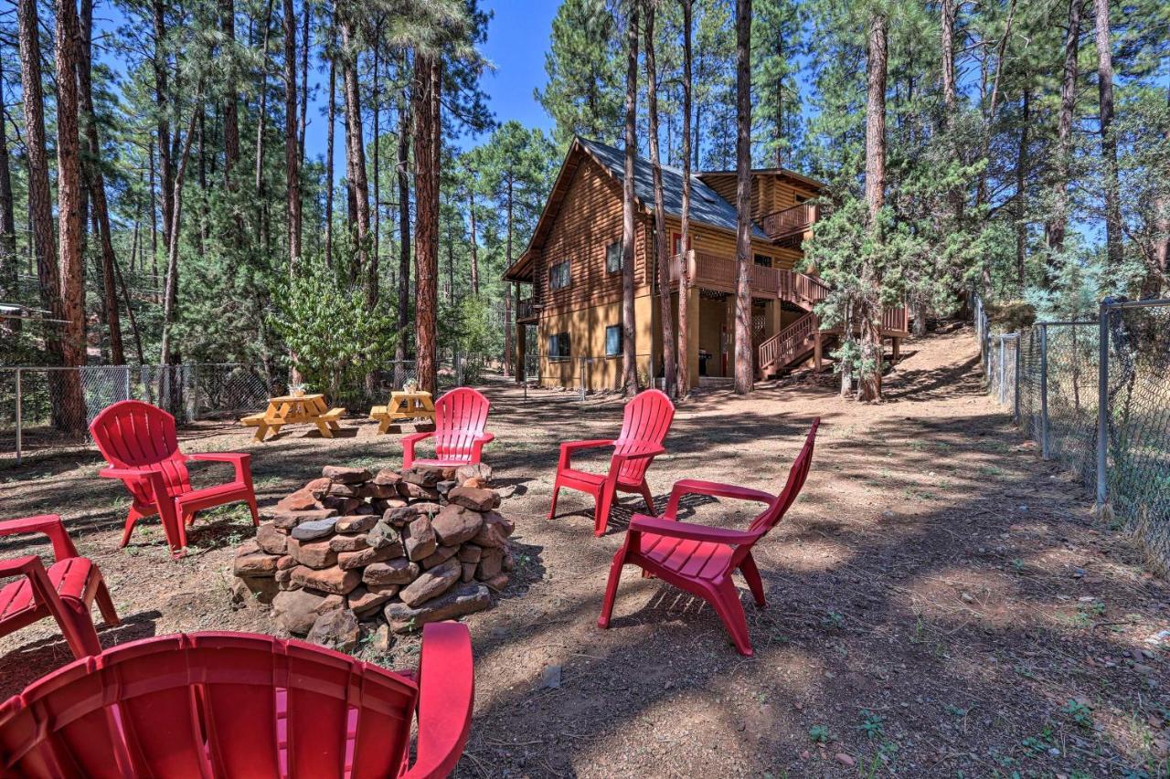 Pine Strawberry Cabin With 2-Story Deck Dogs Welcome! المظهر الخارجي الصورة